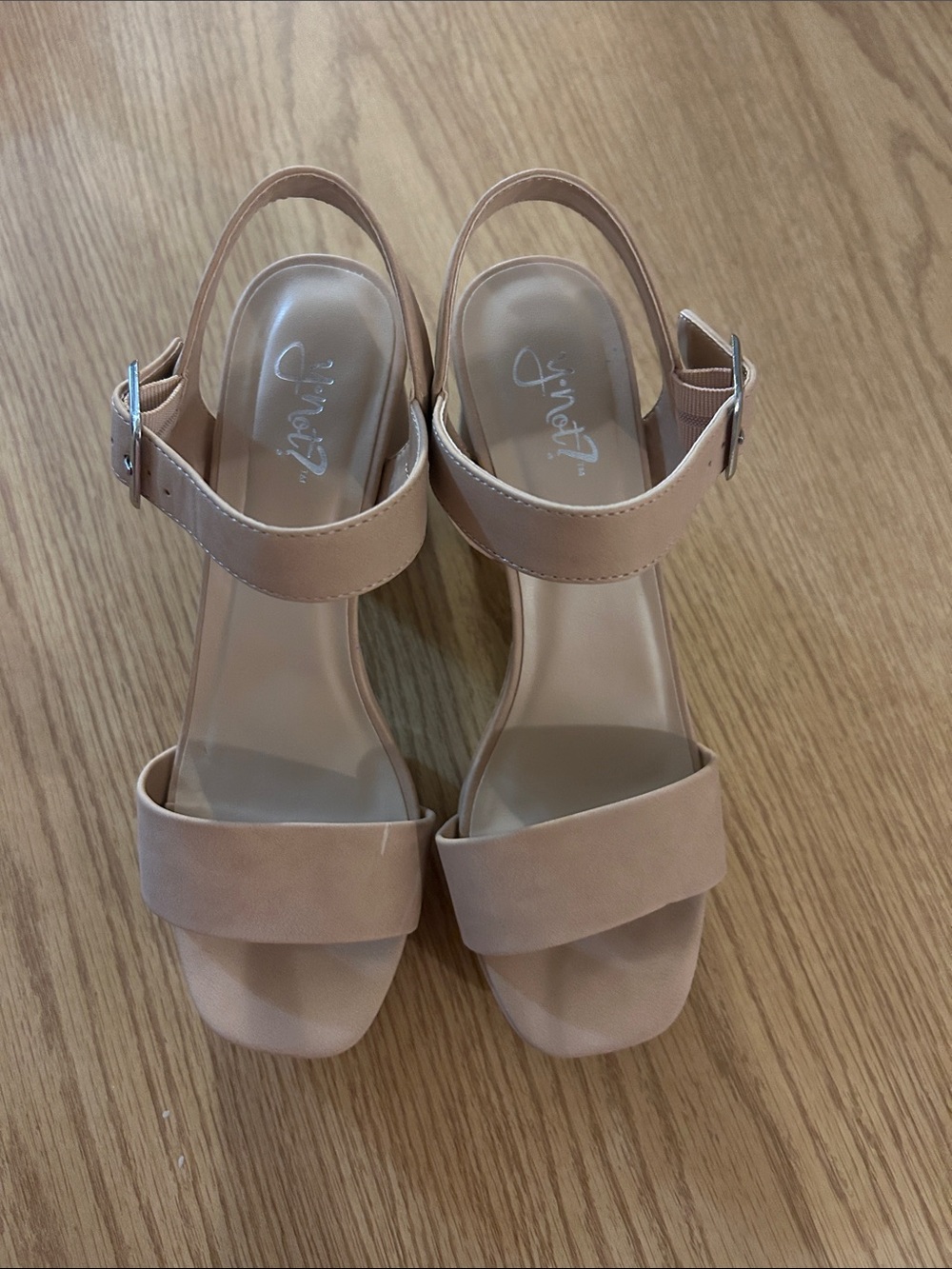 Women's Nude Slingback Block Heel Sandals